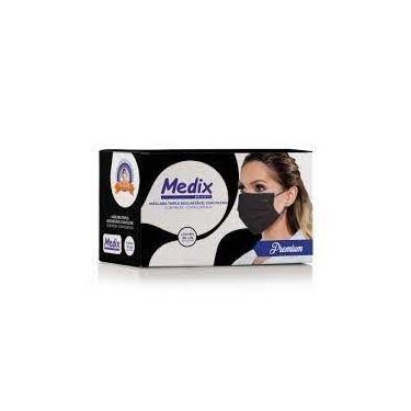 Imagem de Máscara Tripla Descartável Com Filtro (BFE) Preta - Caixa 50 un. - MED