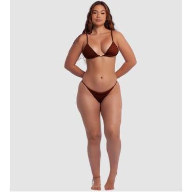 Imagem de Biquíni Cortininha De Crochet Com Calcinha Ajustável Fina - Aruna Sun,