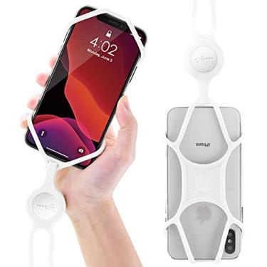 Imagem de Suporte universal de cordão para celular, capa de smartphone com alça de pescoço de silicone para iPhone Xs Max XR X 8 7 6S Plus Samsung Galaxy S10 S9 S8 Note 9 Pixel 3 XL, série de gravata para celular, Branco