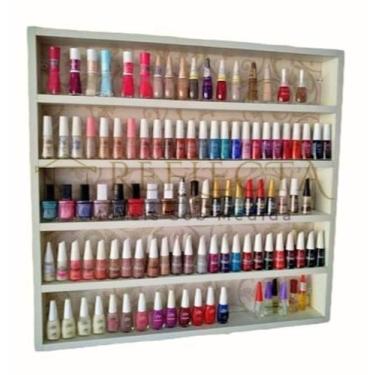 Imagem de Expositor 100% mdf Com 5 Prateleiras Cabe + de 200 Esmaltes Decoração 