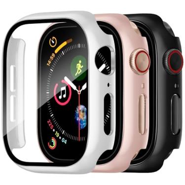 Imagem de Charlam Compatível com capa para Apple Watch de 42 mm, capa para Apple Watch Series 10 com protetor de tela sensível ao toque, pacote com 3 capas rígidas de policarbonato com cobertura total, preto
