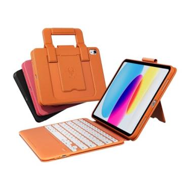 Imagem de PAUL B Capa Com Teclado Para Ipad 11ª/10ª Geração, 11/10,9" A16 2025/2022, Sem Fio Design De Bolsa, 11/10ª Porta-Lápis, Trackpad Multitoque (Laranja)