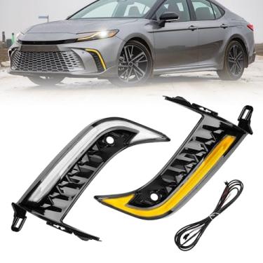Imagem de Kit de faróis de neblina de LED para Toyota Camry SE XSE DRL 2025 Luzes diurnas Âmbar Switchback Turn Signal Conjunto de faróis de neblina com driver de circuito