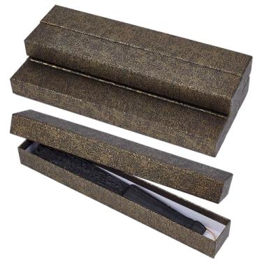 Imagem de BENECREAT Caixa de presente dobrável de 6 peças, caixas de armazenamento cinza para ventiladores, suporte de ventilador portátil e elegante para decoração de casa, lembrancinhas de casamento, 28 x 4 x