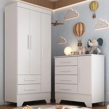Imagem de Quarto Infantil Completo Soninho 4 Portas 6 Gavetas Branco - Panorama 