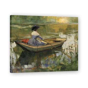 Imagem de Xale de renda e pérolas John Lavery Realist Portrait & War Scene Impressão em tela – Arte irlandesa clássica para decoração de casa 70 x 84 cm sem moldura