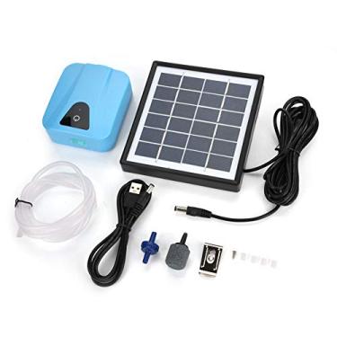 Imagem de Bomba de oxigenador de oxigenador de energia solar Aerador de aquário USB à prova d'água com bateria de 3600mAh para piscina de piscina externa tanque de peixe de oxigênio Blue