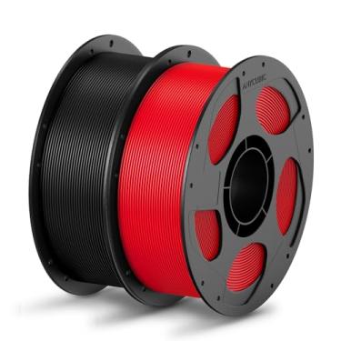 Imagem de ANYCUBIC Pacote de filamento PLA de 1,75 mm, filamento PLA de impressão 3D 1,75 mm precisão dimensional +/- 0,02 mm, carretel reutilizável de 1 kg (1 kg), 2 kg preto + vermelho