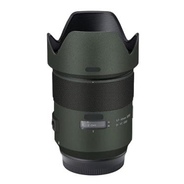 Imagem de Adesivo de lente de câmera antiarranhões para Tamron SP 45 mm F1.8 adequado para Canon EF Mount Coat Wrap película protetora de corpo protetor capa de pele 45 1.8 (couro verde)