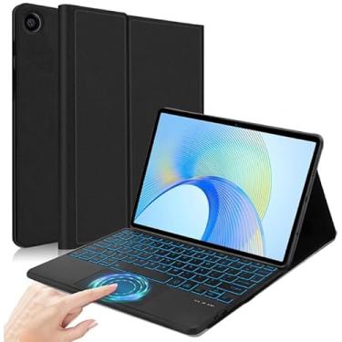 Imagem de QYiiD Capa retroiluminada com teclado touchpad para Honor Pad 8 12 polegadas 2022 (HEY-W09), capa inteligente leve e fina com suporte de couro PU com teclado Bluetooth retroiluminado para Honor PAD 8