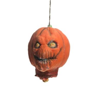 Imagem de TKYGU Halloween Terrifying Latex Pumpkin Head – Bloody Hanging Severed Head Decoration | Zombie Head Prop | Haunted House Party Horror Accessory