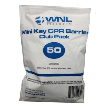 Imagem de WNL Products Recarga De Barreira Para Chaveiro Rcp Wl3110R-50, Protetor Facial Emergência Bolso Plástico Com Recargas Bloco Mordida Primeiros Socorros Ou Treinamento Dea (Pacote 50)