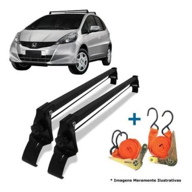 Imagem de Rack Teto Bagageiro + 2 Cintas Honda Fit Ano 03/14 - Vhip