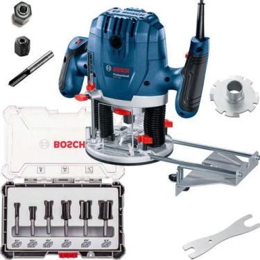 Imagem de Tupia Coluna Bosch 1300w Gof130 E Kit Fresas 2607017467 220v