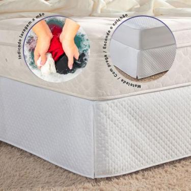 Imagem de Saia Para Cama Box de Colchão Casal e Solteiro Matelada Branca - MR En