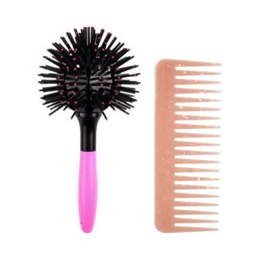 Imagem de Pente De Dentes Largos 3D Curl Hair Brush Desembaraçando Ferramentas D
