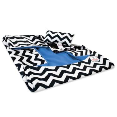 Imagem de Capa Para Cama Cachorro e Gato Mileva - Coleção Chevron (60x60 cm, Chevron Azul)