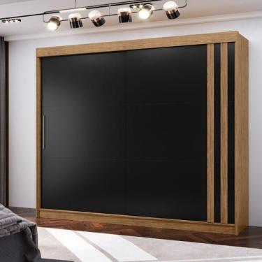 Imagem de Roupeiro Seul 2 Portas Deslizantes 100% MDF Freijó/Nero - Mx Móveis, F