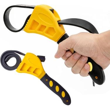 Imagem de Conjunto de chaves de correia de borracha ajustável para conjunto de chaves de filtro de óleo, abridor de frasco, adequado para cabeça de chuveiro/filtro de água 10 cm (pequeno) e 15 cm (grande