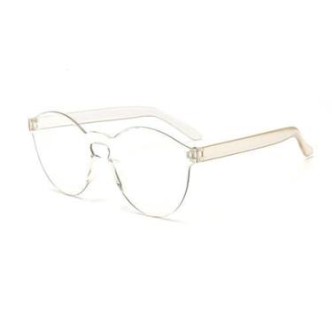 Imagem de Óculos de sol transparentes sem aro da moda, UV400, ovais, sem armação, vintage, vermelho, rosa, azul, amarelo, laranja, HD9, BH01