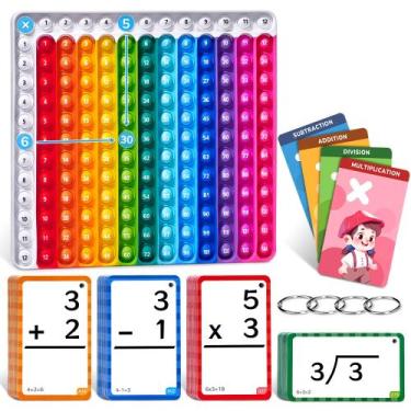 Imagem de Math Flash Cards + Pop Fidget Chart JoyCat para crianças de 4 a 8 anos