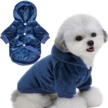Imagem de FabriCastle Suéter com capuz para cães pequenos, meninos e meninas, roupas para cães PP XXS moletom para filhotes, roupa para animais de estimação, roupas para gatos, fecho de pressão quente super