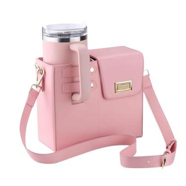 Imagem de Stanley Bolsa tiracolo tiracolo para uso ao ar livre, bolsa de armazenamento para copo de água, suporte portátil para garrafa de água para viagens, rosa, Mini
