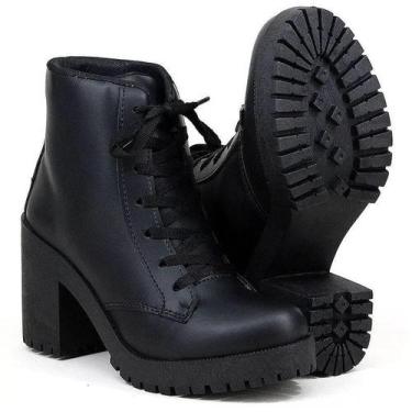 Imagem de Bota Feminina Coturno Cano Curto Salto Alto Tratorado - RINALDI'S SHOE