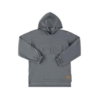 Imagem de Blusão Oversize em Moletom Juvenil Gloss, Cinza escuro, 12