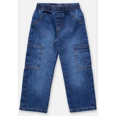 Imagem de Calça Cargo Infantil para Menina Up Baby, Azul, 1