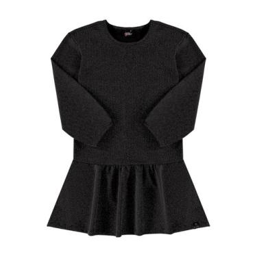 Imagem de Vestido em Malha com Lurex Juvenil Gloss, Preto, 12
