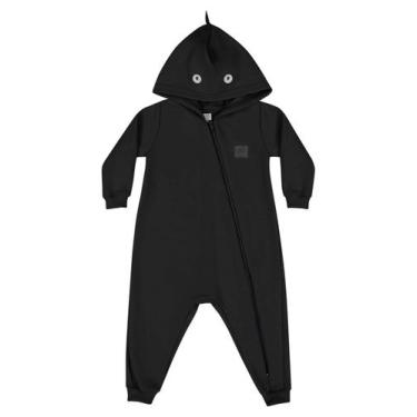 Imagem de Macacão em Moletom Unissex para Bebê Quimby, Preto, G