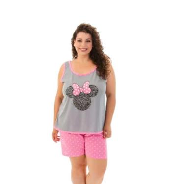 Imagem de Pijama Adulto Feminino Regata Curto Verão Personagens Plus Size - Nann