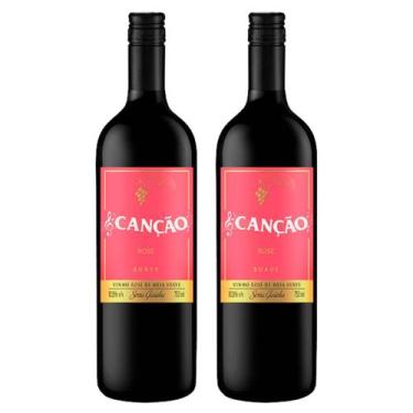 Imagem de Kit 2 Vinho Rose Suave Canção 750ml Rosado - Serra Gaúcha