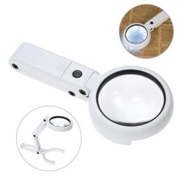 Imagem de Lupa Mão Mesa Bifocal 5x 11x Articulável LED USB ou Pilhas - FS75RC - 