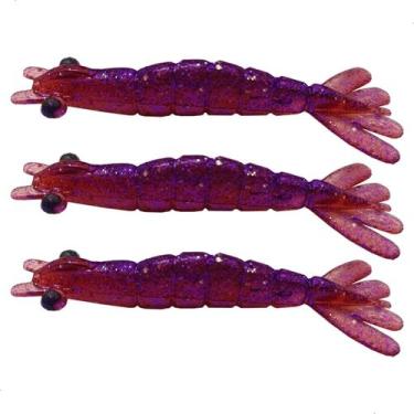 Imagem de Kit 3 Iscas Camarão Artificial 9cm - Pesca Robalo Tucunaré Corvina  - 