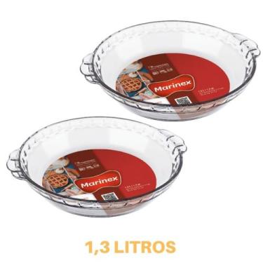 Imagem de 2 Travessa Filetada 1,3ml Forma de Vidro Temperado Marinex - NADIR FIG