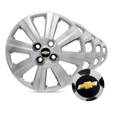 Imagem de Jogo Carlota Aro 14 Gm Agile / Onix / Celta / Prisma + Emblema Resinad