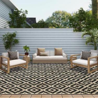 Imagem de Tapete ao ar livre SAND MINE Tapetes reversíveis 3m x 6m de plástico p