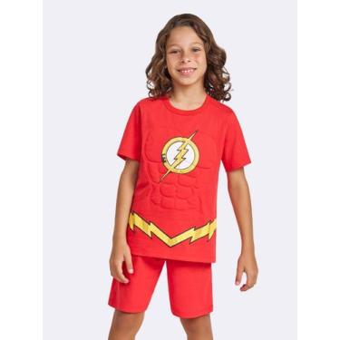 Imagem de Pijama Manga Curta Flash - Veggi, Vermelho, 12, Meninos