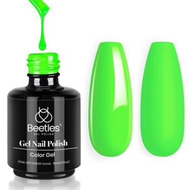 Imagem de Esmalte de gel para unhas besouros, verde neon, 15 ml, absorve UV/LED 