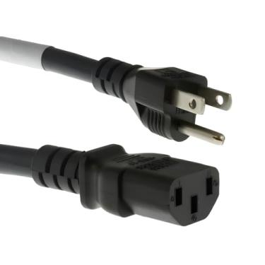 Imagem de CablesAndKits Cabo De Alimentação Ca Para Serviços Pesados, 8 Pés (2,4 M), Substituição 3 Pinos, 15 A/125 V, 14 Awg, Nema 5-15P Condutor Iec-60320-C13-3 Pc, Monitor E Dispositivos Estação Trabalho