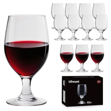 Imagem de Ufrount Taças de vinho tinto e branco de 368 g, conjunto de 12 taças de taça de água multiuso porta de sobremesa copo de beber com haste curta para festa, casamento, bar em casa