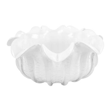 Imagem de CENTRO DE MESA DE VIDRO BRANCO VENEZA‰30x14cm