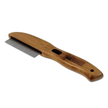 Imagem de Alcott Pente de pulgas Bamboo Groom com 77 pinos rotativos para animais de estimação