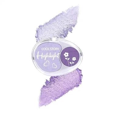 Imagem de COOL STORY Face High Lighters Maquiagem Glitter Iluminador Pó Prensado Luminizadores Paleta de Sombra Pó para Rosto Corpo Pele da Bochecha 3#