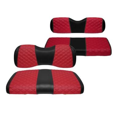 Imagem de SAMXOMAP Capas de assento de carrinho de golfe dianteiras e traseiras à prova d'água e resistente ao sol acessórios de capa de assento de vinil de grau marinho para Yamaha Drive 2007-2016/Drive 2 2017