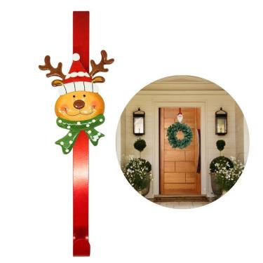 Imagem de Gancho Suporte Para Guirlanda Encaixe Porta Metal Rena Natal 37cm - Master Christmas