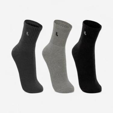 Imagem de Kit Meia Lupo Cano Médio Com 3 Pares, 0902, 37a40