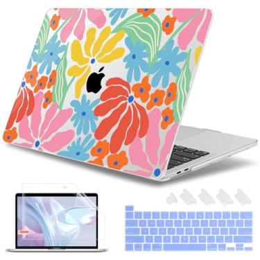 Imagem de May Chen Para MacBook Pro de 16 polegadas A2141 versão 2020 2019, protetor de tela e capa de teclado de plástico macio para MacBook Pro 16 polegadas com Touch Bar e Touch ID - Floral colorido
